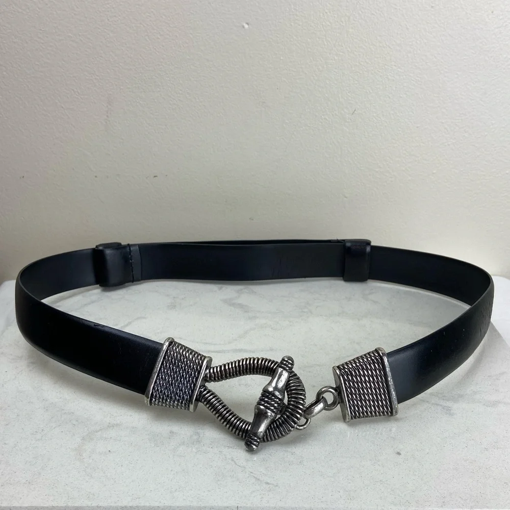 CIPRIANI SILVER HOOK LEATHER BELT